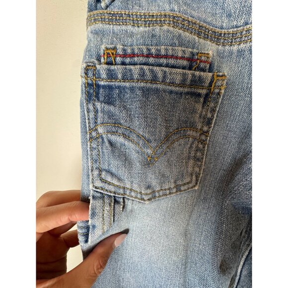 Levi's Shorts Boys 3T Blue Denim Cargo‎ Carpenter Jean Shorts Outdoor Gorpcore - Picture 8 of 12